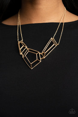 3-D Drama Gold Necklace