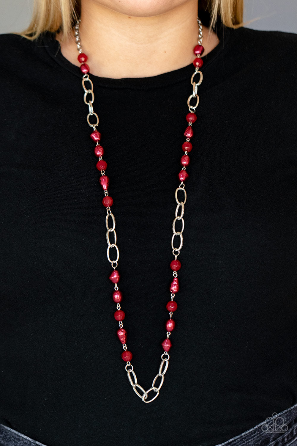 Tea Party Tango Red Necklace