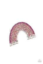 Load image into Gallery viewer, Somewhere Over The RHINESTONE Rainbow Pink Hair Clip
