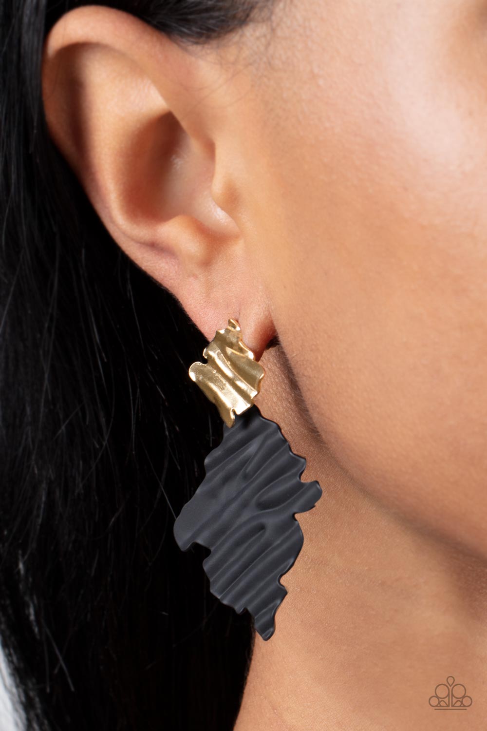 Crimped Couture Gold Earrings