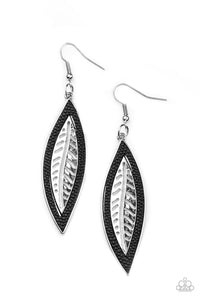 Leather Lagoon Black Earrings